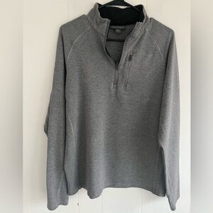 Free Fly Men's Bamboo Flex Quarter Zip Medium Gray Stretch